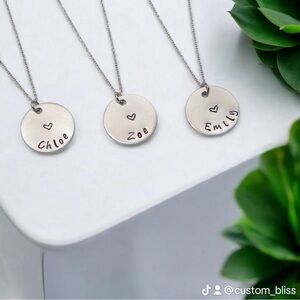 Custom Disc Name initial necklace